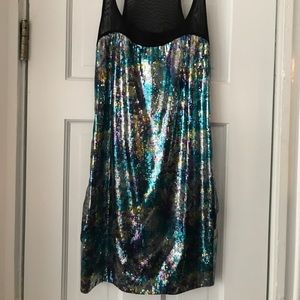 Mini sequin XOXO dress